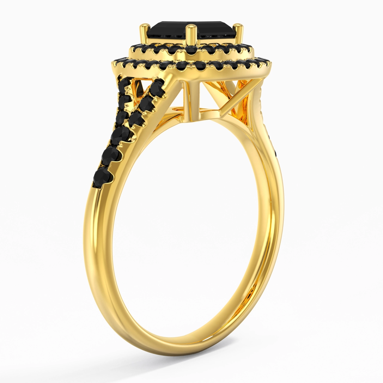 Lujo Asscher 1.00ct Circonio cúbico Anillo de Compromiso