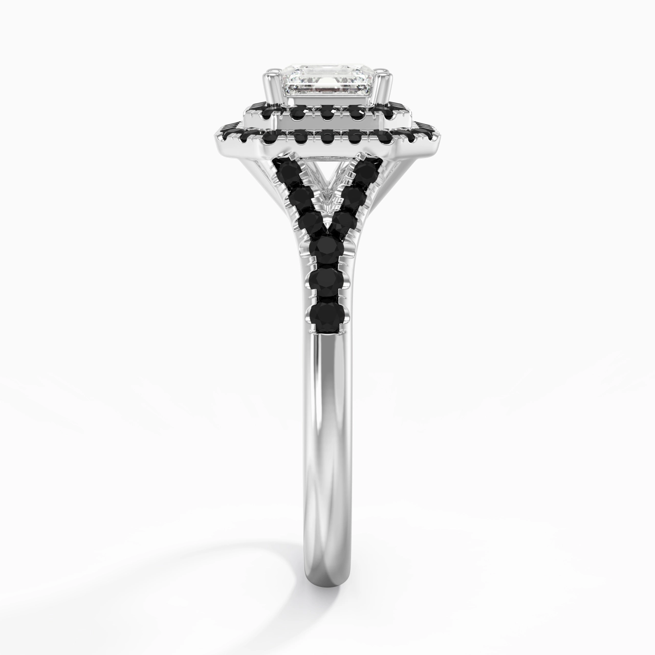 Lujo Asscher 1.00ct Circonio cúbico Anillo de Compromiso