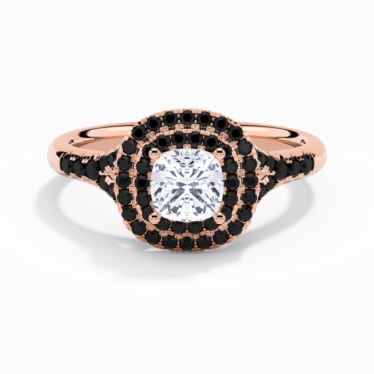 Le luxe Coussin 1.00ct Zircon cubique Bague de fiançailles