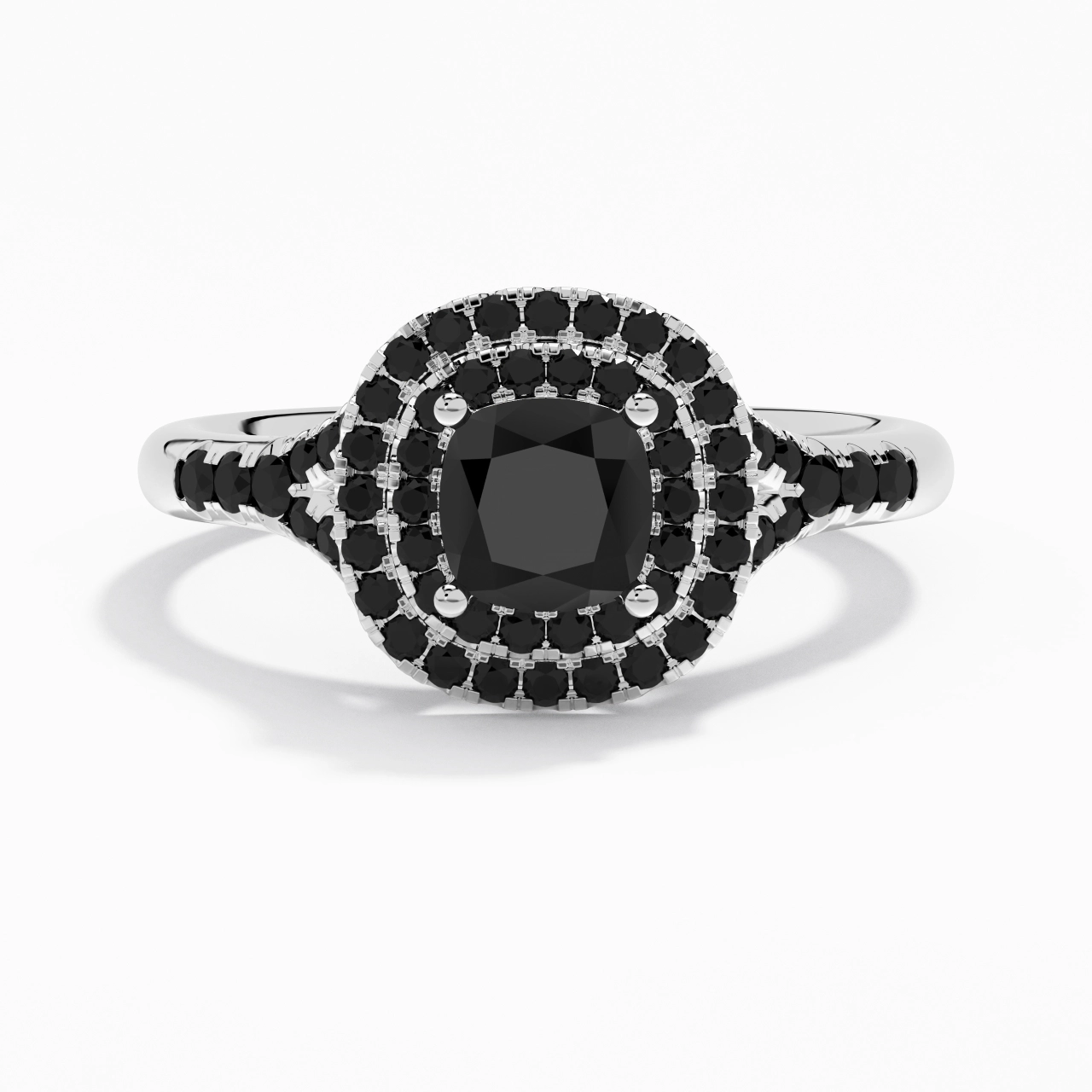 Le luxe Coussin 1.00ct Zircon cubique Bague de fiançailles