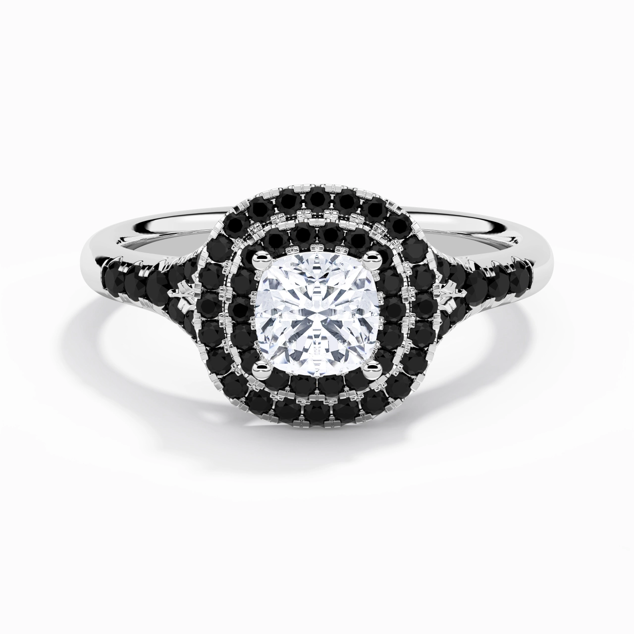 Lujo Cojín 1.00ct Circonio cúbico Anillo de Compromiso