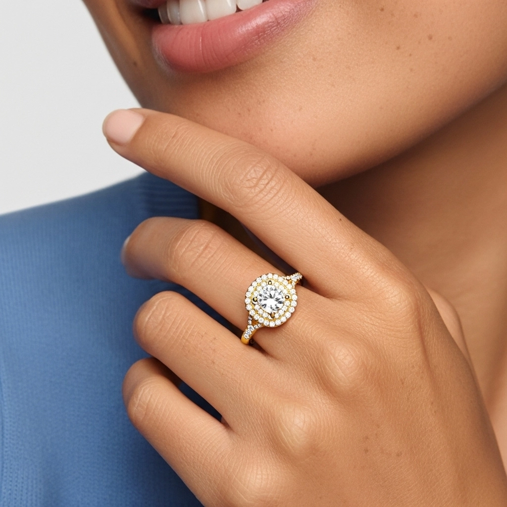 Luxury Cushion 1.00ct Moissanite Engagement Ring