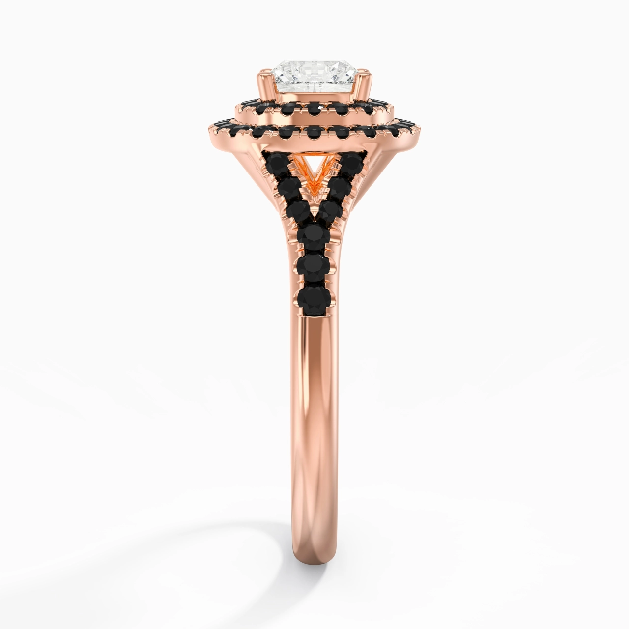 Le luxe Coussin 1.00ct Zircon cubique Bague de fiançailles