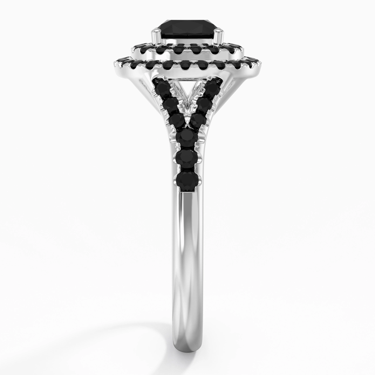 Le luxe Coussin 1.00ct Zircon cubique Bague de fiançailles