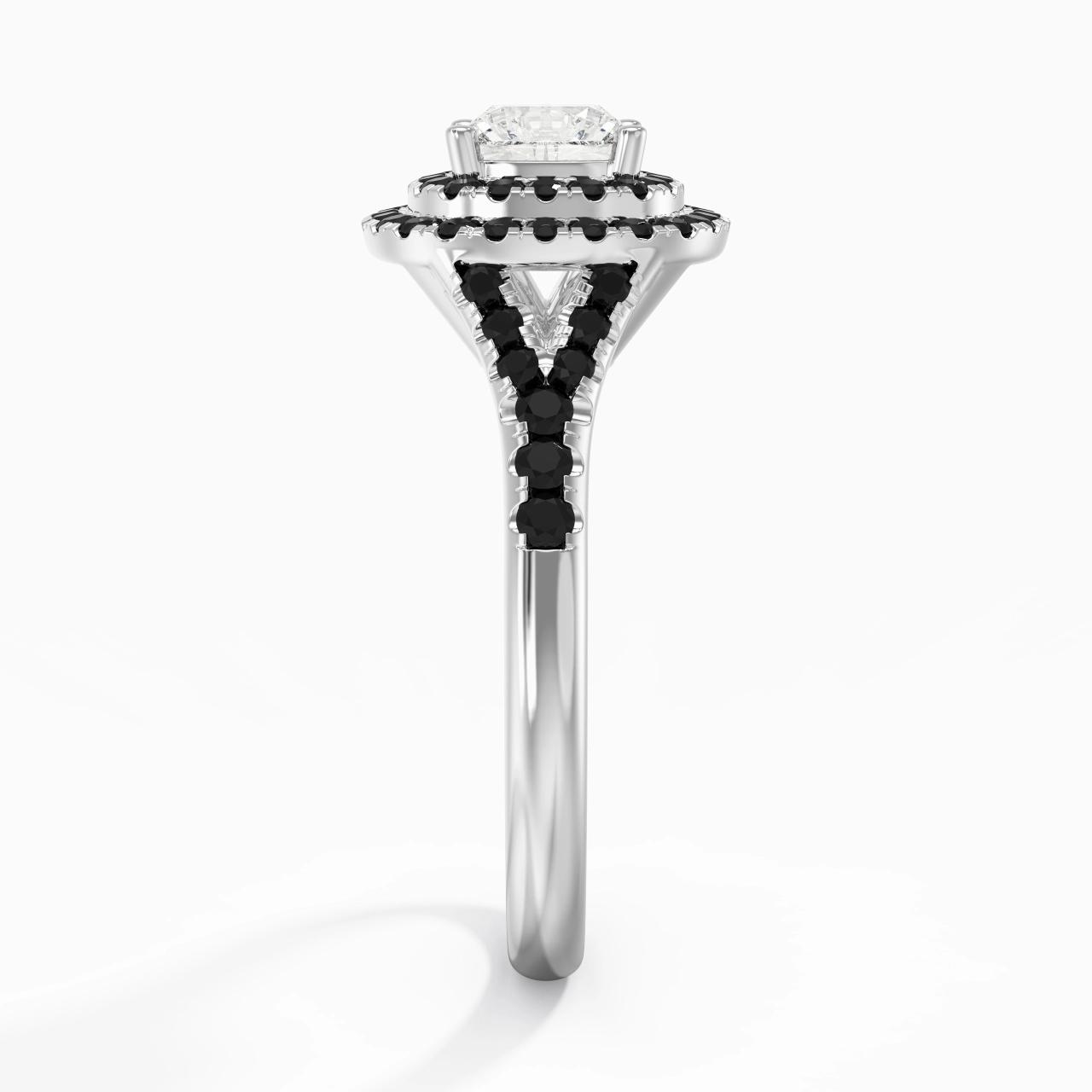 Lujo Cojín 1.00ct Circonio cúbico Anillo de Compromiso