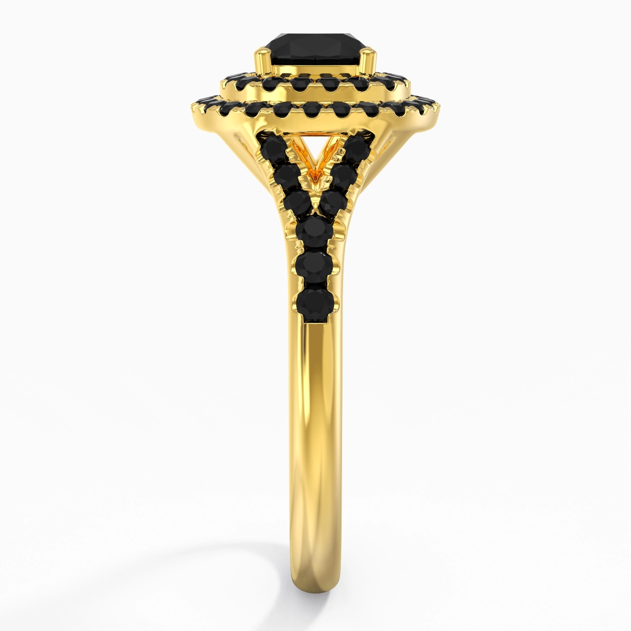 Le luxe Coussin 1.00ct Zircon cubique Bague de fiançailles