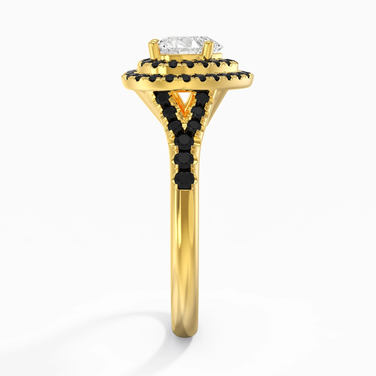 Lujo Corazón 1.00ct Circonio cúbico Anillo de Compromiso