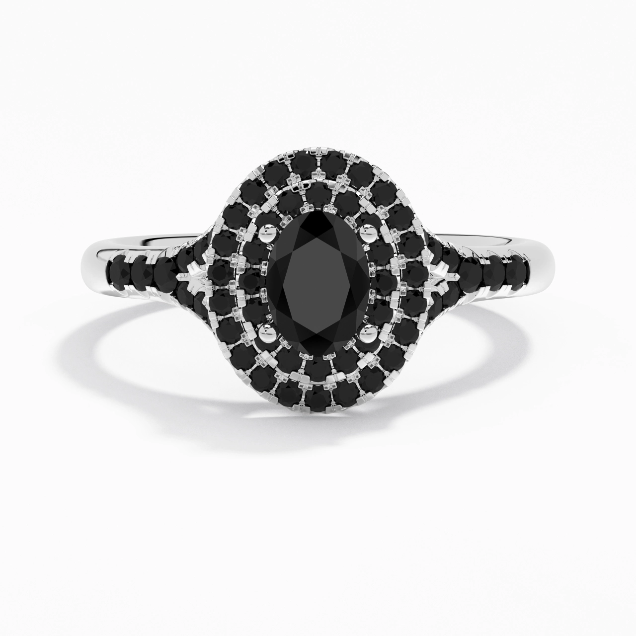 Lujo Ovalado 1.00ct Circonio cúbico Anillo de Compromiso