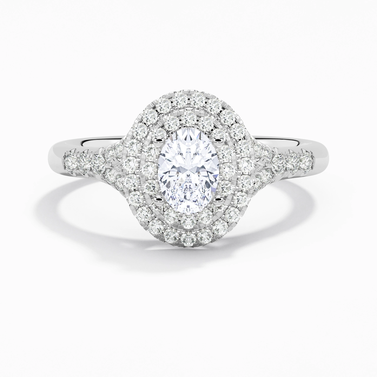 Luxury Oval 1.00ct Moissanite Engagement Ring