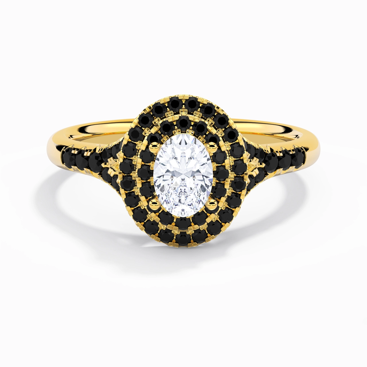 Le luxe Ovale 1.00ct Zircon cubique Bague de fiançailles