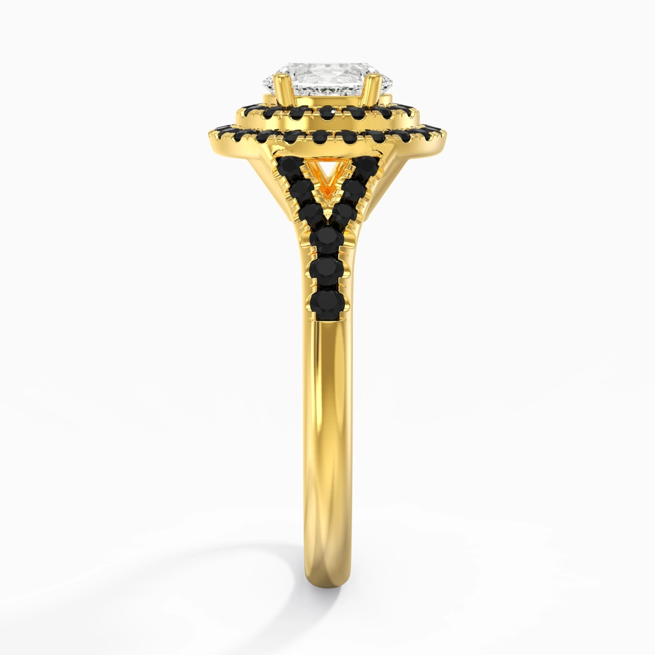 Le luxe Ovale 1.00ct Zircon cubique Bague de fiançailles