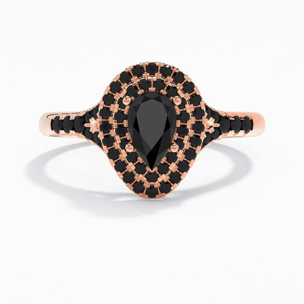 Lujo Pera 1.00ct Circonio cúbico Anillo de Compromiso