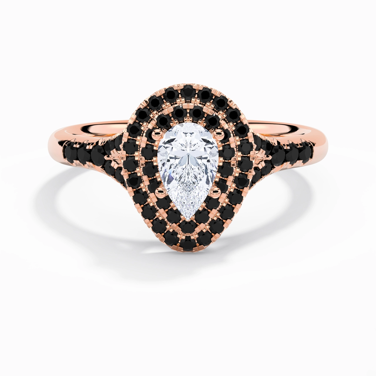 Lujo Pera 1.00ct Circonio cúbico Anillo de Compromiso