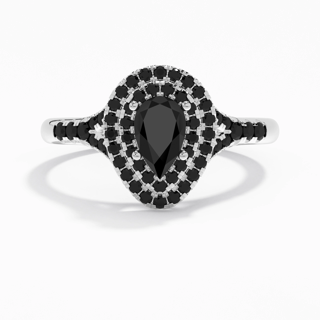 Lujo Pera 1.00ct Circonio cúbico Anillo de Compromiso