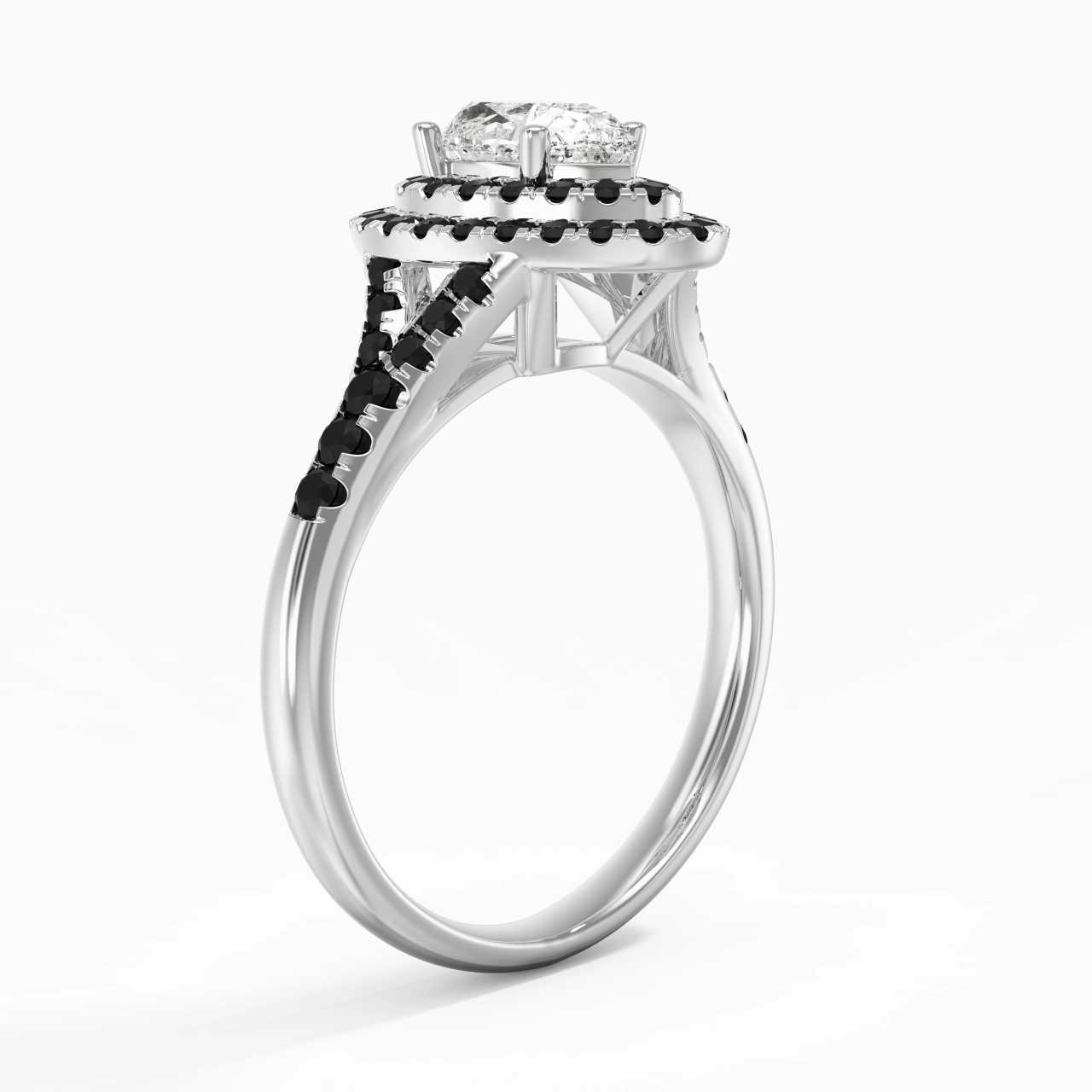 Lujo Pera 1.00ct Circonio cúbico Anillo de Compromiso