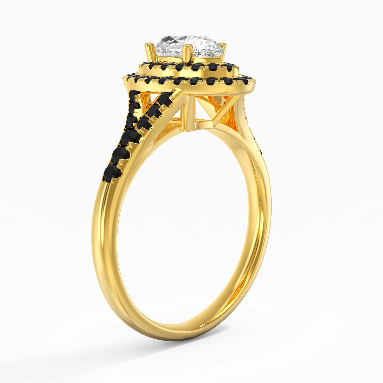 Lujo Pera 1.00ct Circonio cúbico Anillo de Compromiso