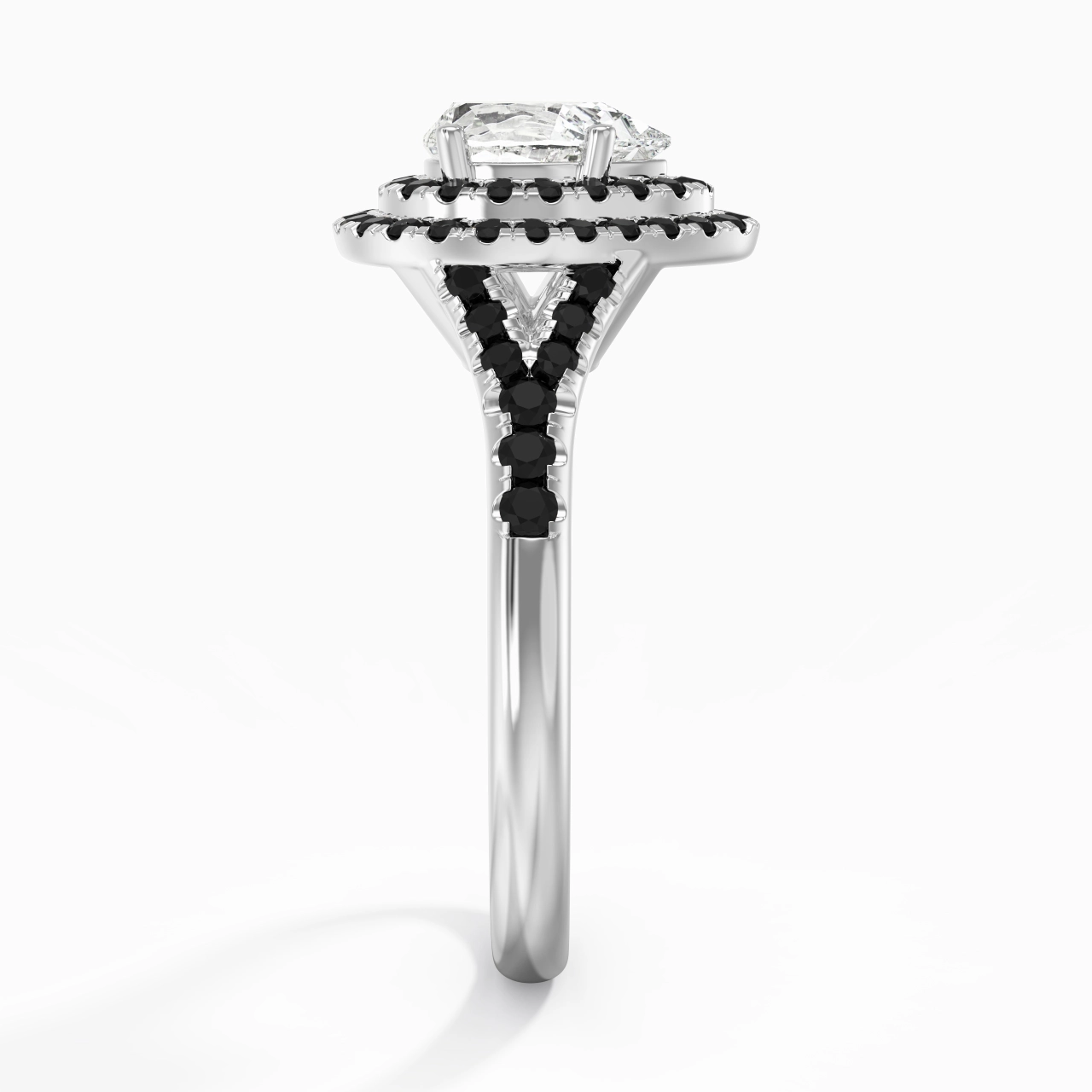 Lujo Pera 1.00ct Circonio cúbico Anillo de Compromiso