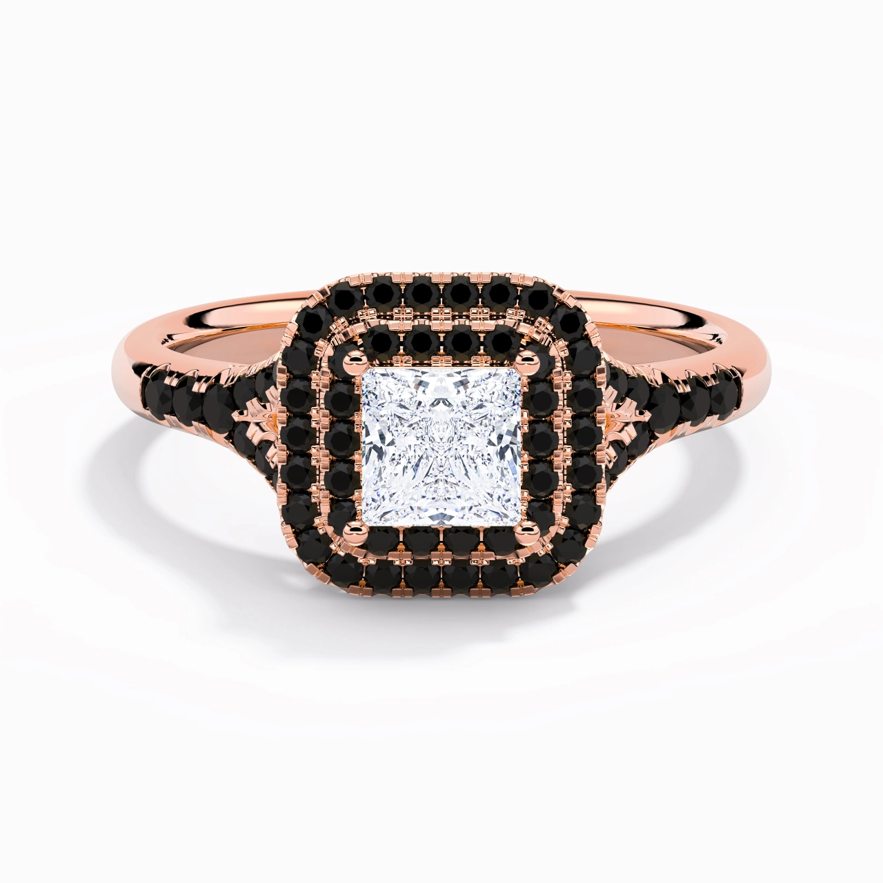 Le luxe Princesse 1.00ct Zircon cubique Bague de fiançailles