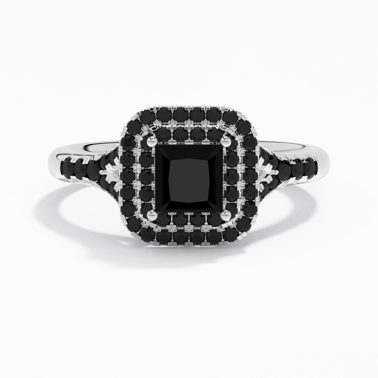 Lujo Princesa 1.00ct Circonio cúbico Anillo de Compromiso