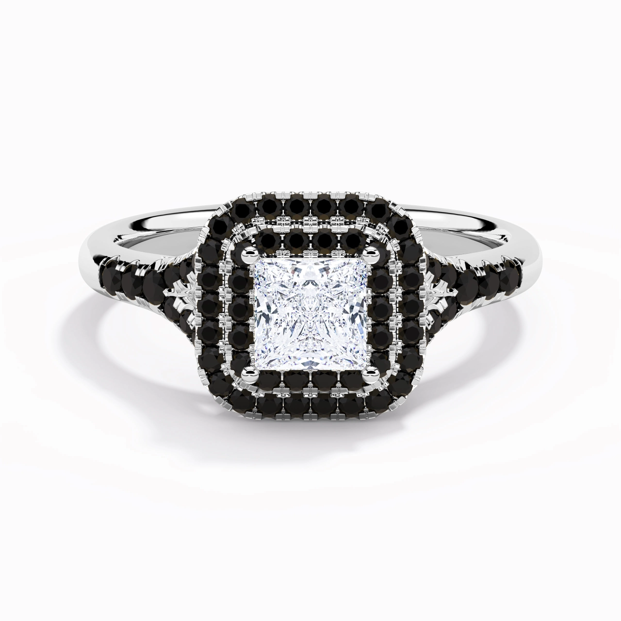 Lujo Princesa 1.00ct Circonio cúbico Anillo de Compromiso