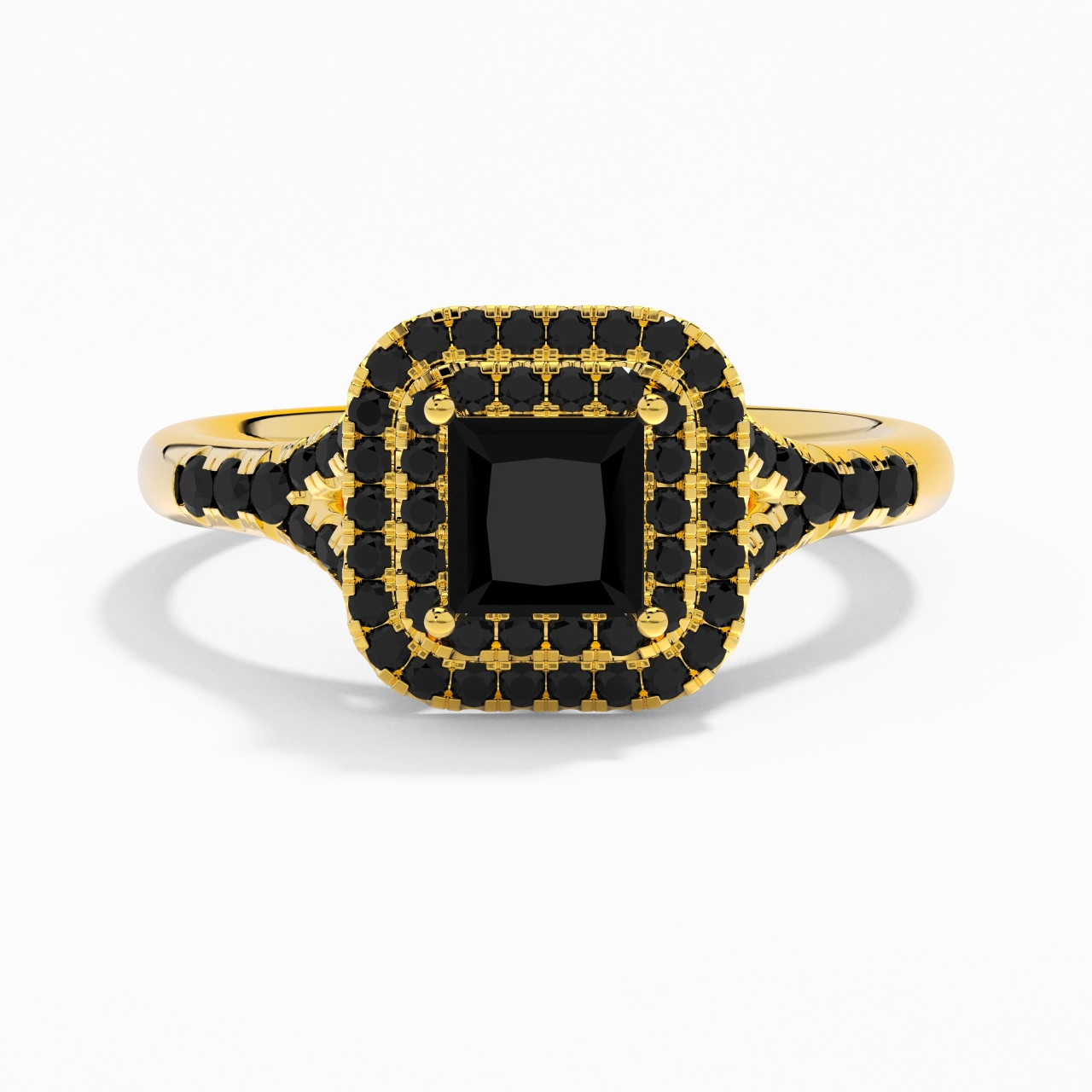 Lujo Princesa 1.00ct Circonio cúbico Anillo de Compromiso