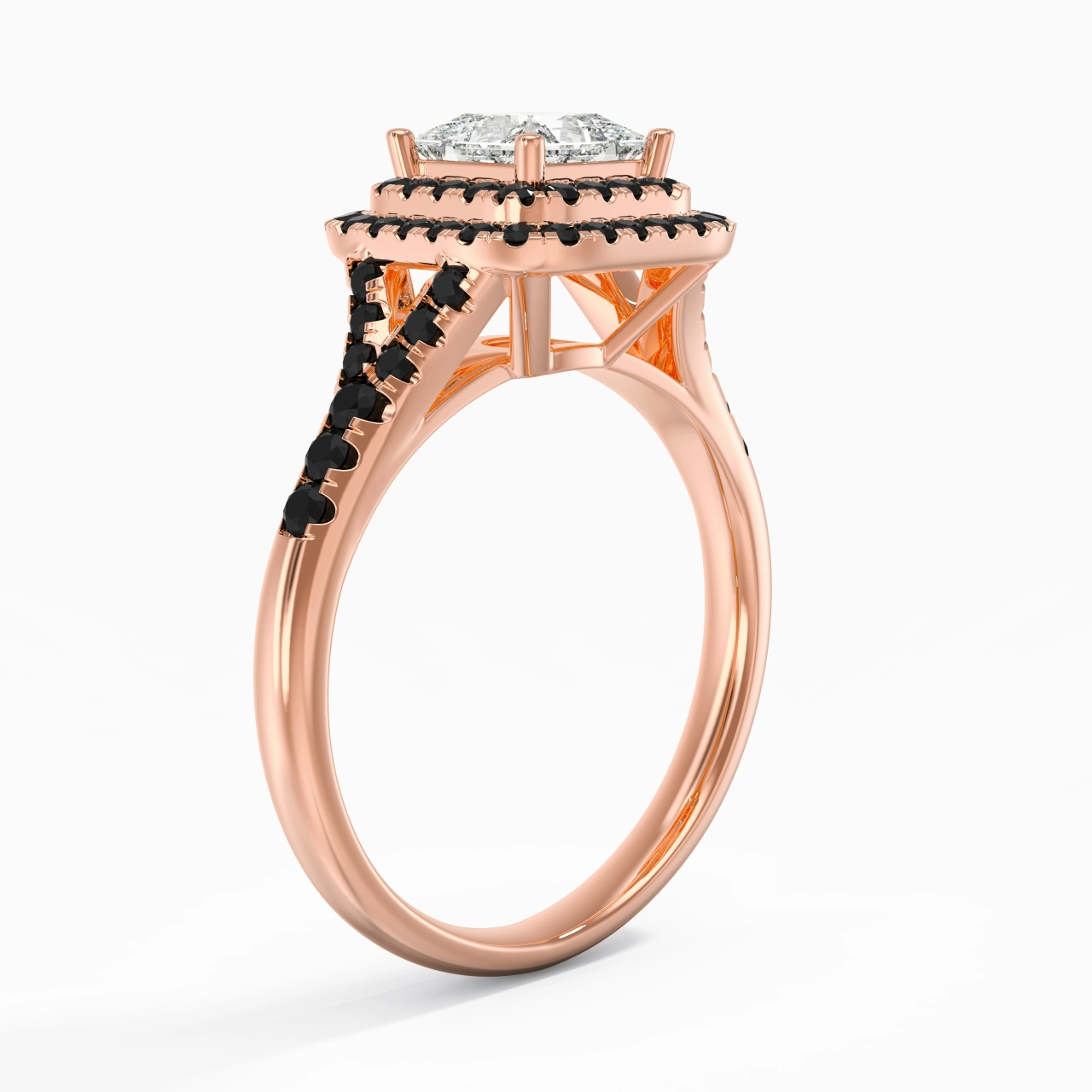 Le luxe Princesse 1.00ct Zircon cubique Bague de fiançailles