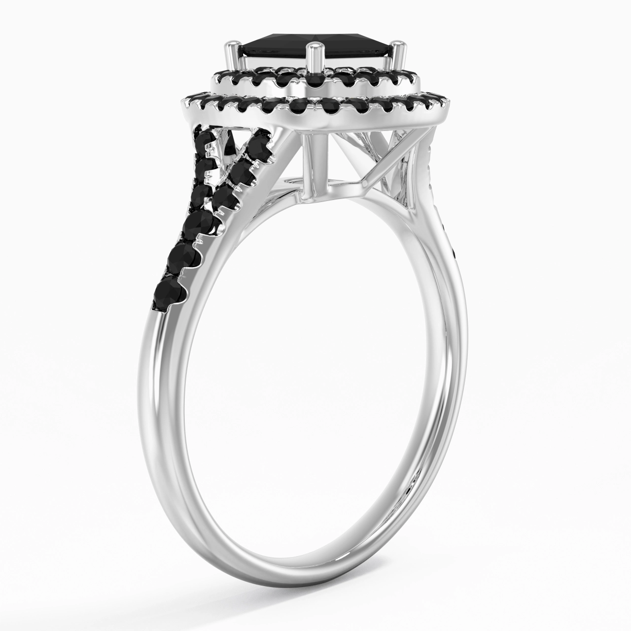 Lujo Princesa 1.00ct Circonio cúbico Anillo de Compromiso