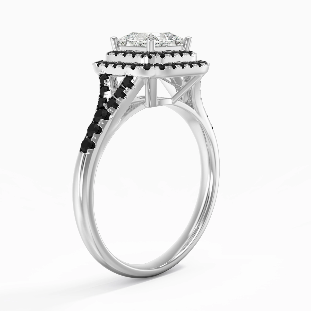 Lujo Princesa 1.00ct Circonio cúbico Anillo de Compromiso