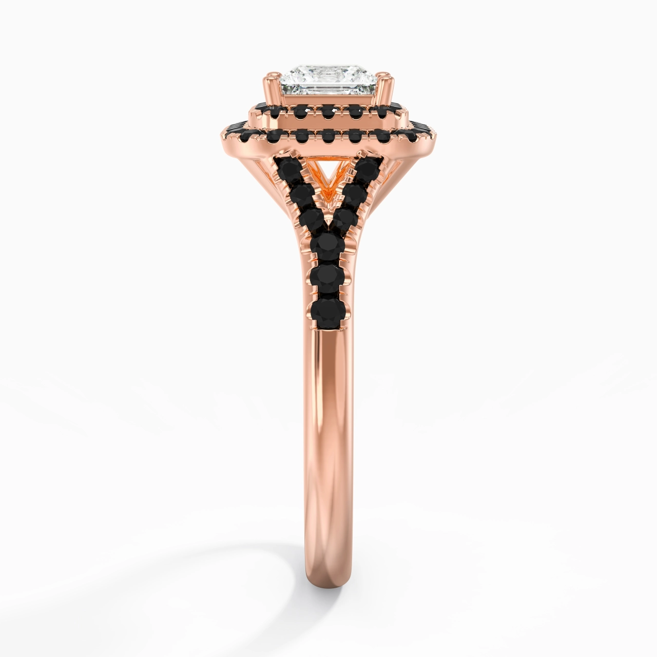 Le luxe Princesse 1.00ct Zircon cubique Bague de fiançailles