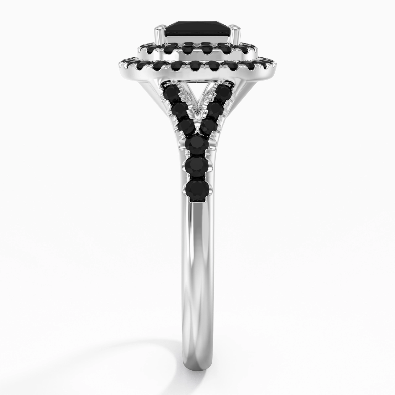 Lujo Princesa 1.00ct Circonio cúbico Anillo de Compromiso