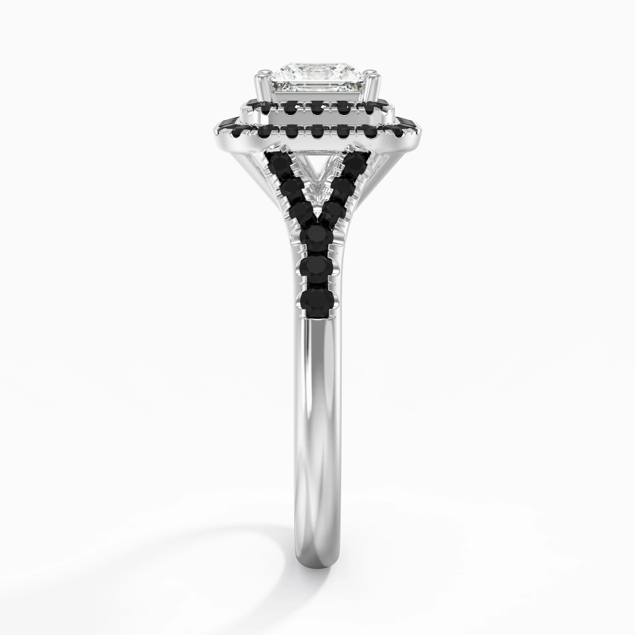 Lujo Princesa 1.00ct Circonio cúbico Anillo de Compromiso