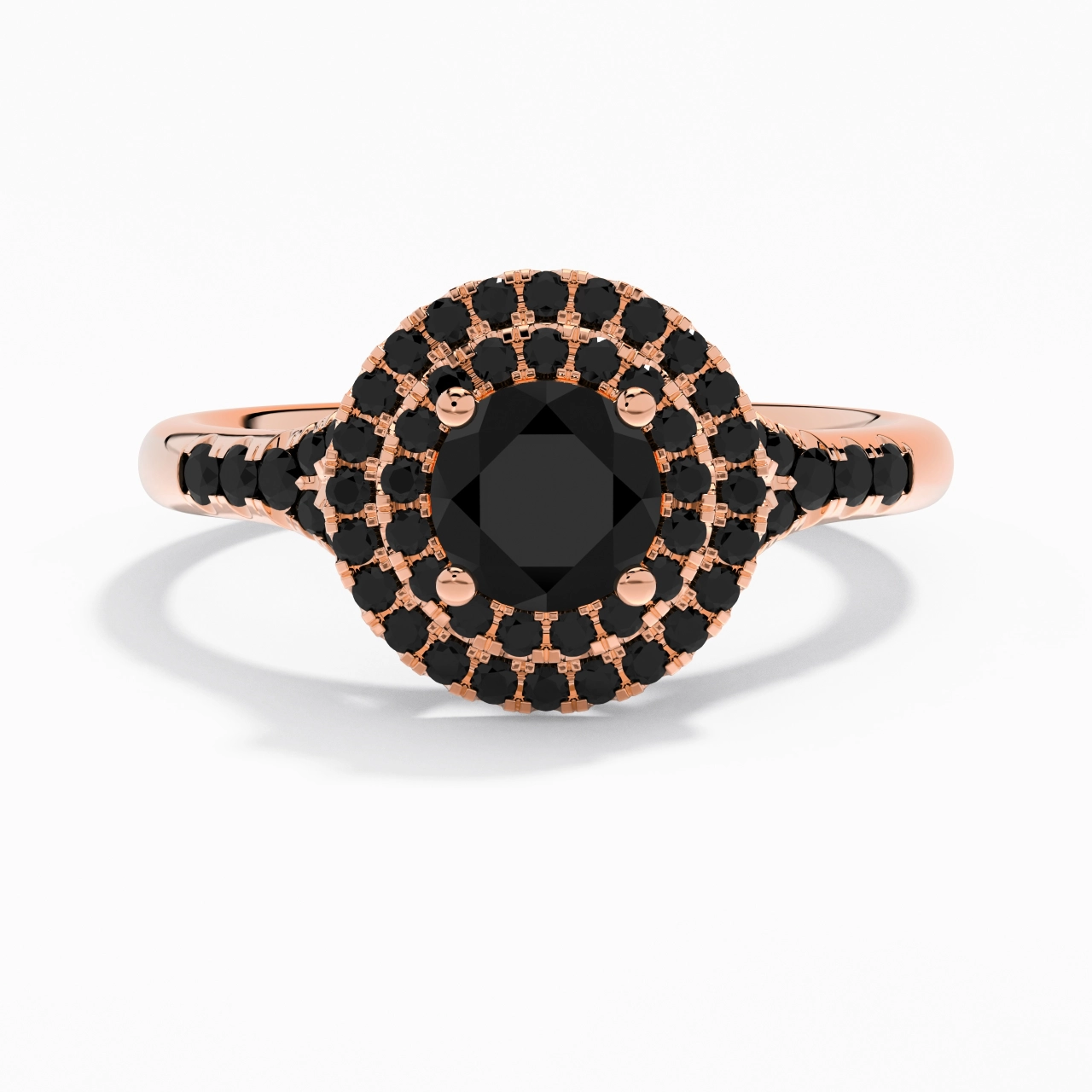 Le luxe Rond 1.00ct Zircon cubique Bague de fiançailles