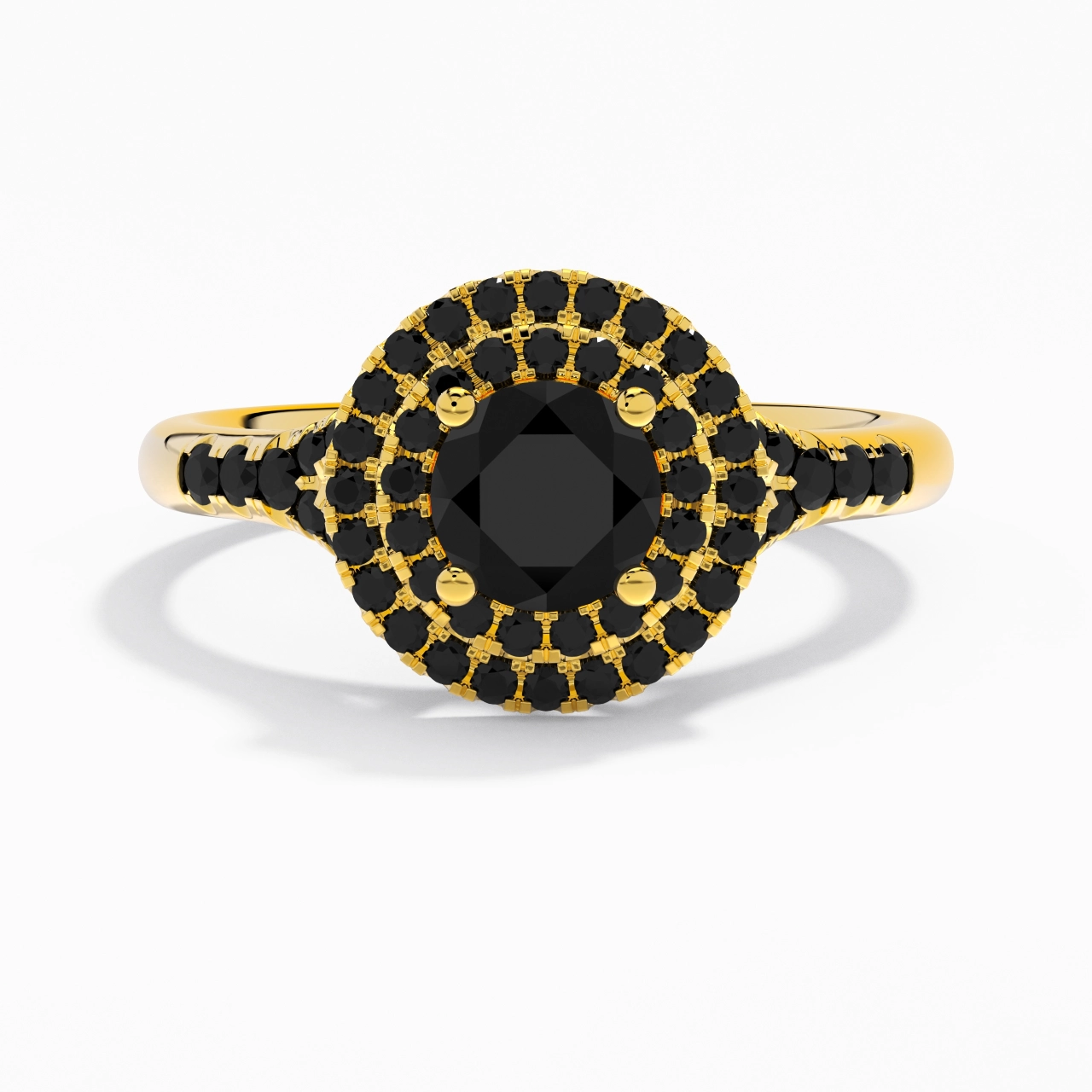 Lujo Redondo 1.00ct Circonio cúbico Anillo de Compromiso