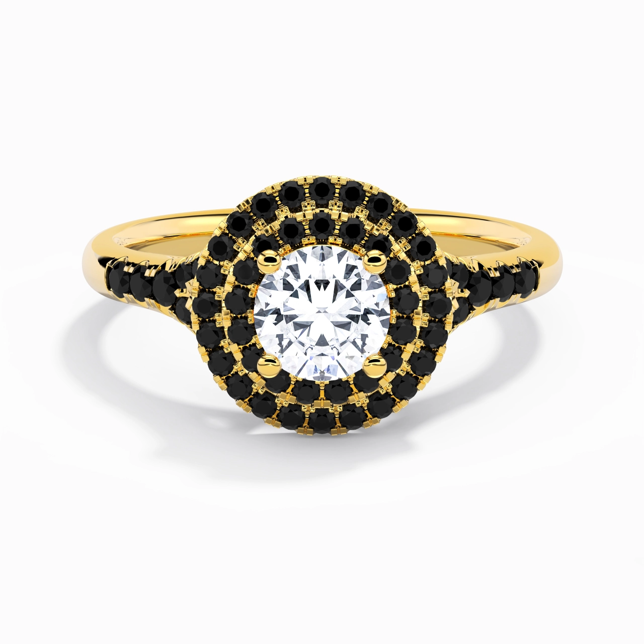 Le luxe Rond 1.00ct Zircon cubique Bague de fiançailles