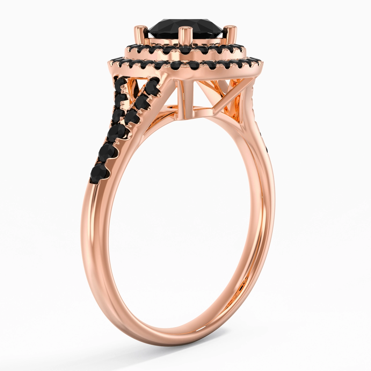 Le luxe Rond 1.00ct Zircon cubique Bague de fiançailles