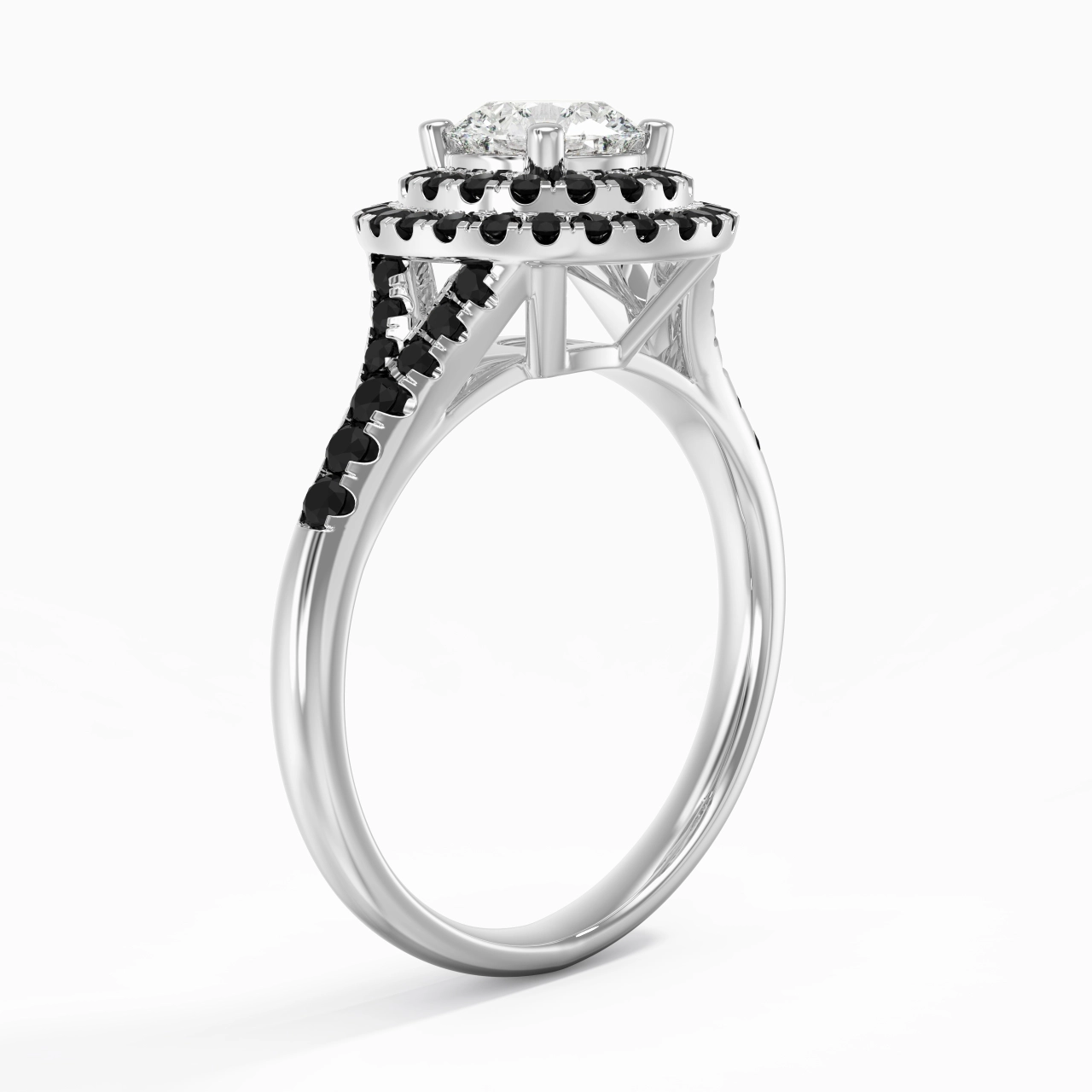 Lujo Redondo 1.00ct Circonio cúbico Anillo de Compromiso