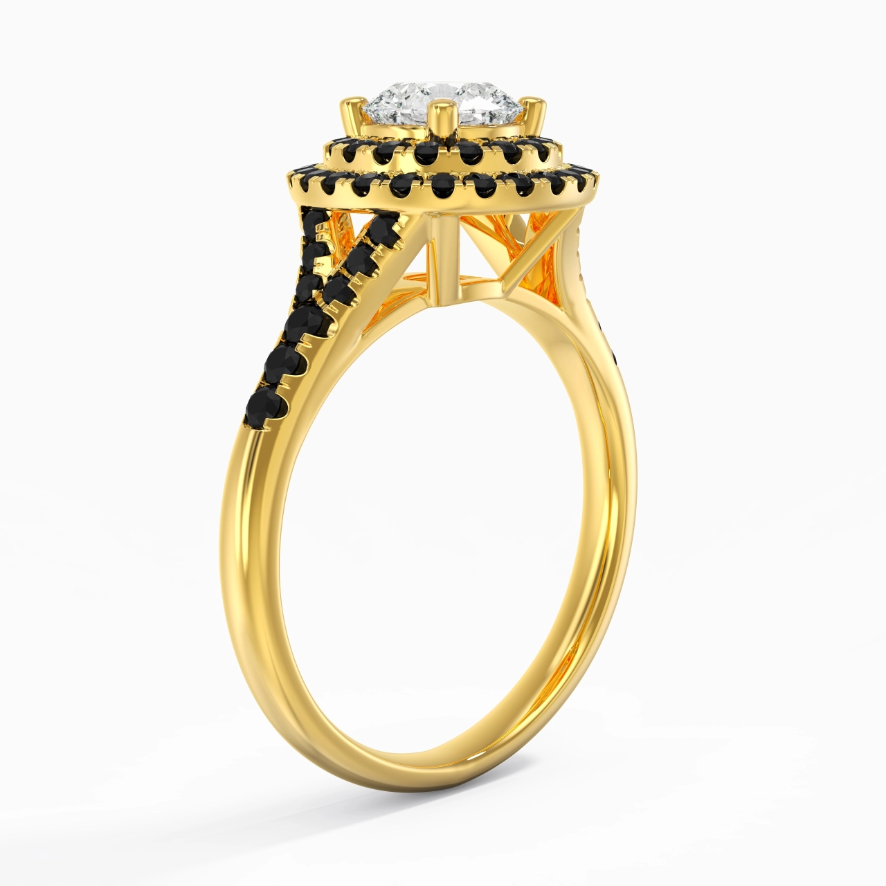 Le luxe Rond 1.00ct Zircon cubique Bague de fiançailles