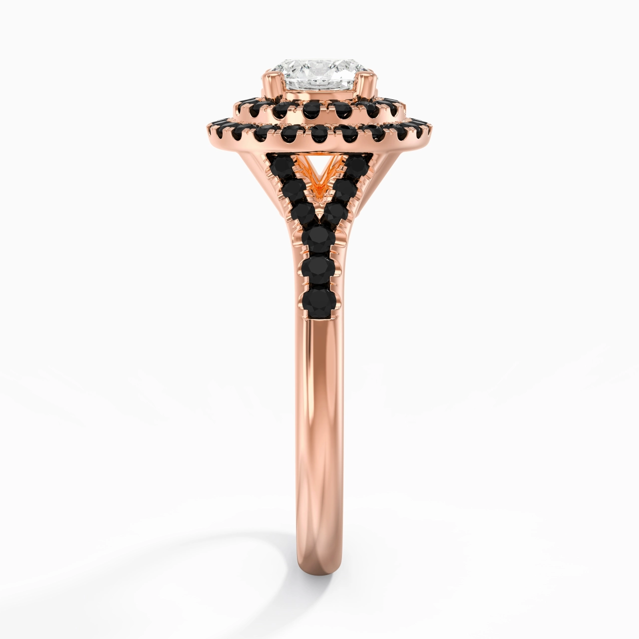 Lujo Redondo 1.00ct Circonio cúbico Anillo de Compromiso