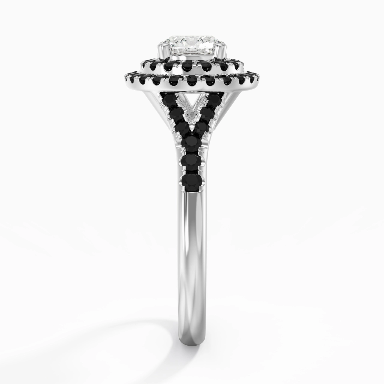 Lujo Redondo 1.00ct Circonio cúbico Anillo de Compromiso