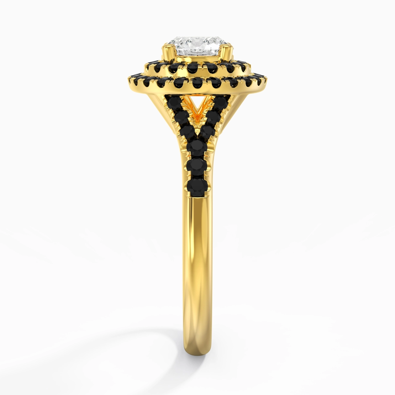 Le luxe Rond 1.00ct Zircon cubique Bague de fiançailles