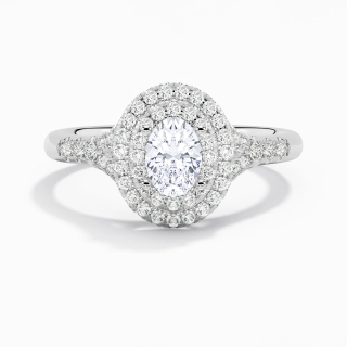 Luxury Oval 1.00ct Moissanite Engagement Ring