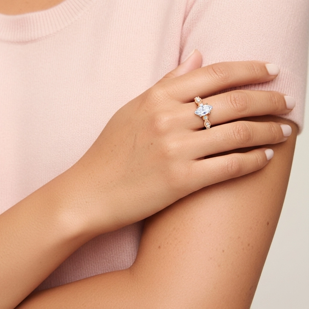 Antique Marquise 2.00ct Moissanite Engagement Ring