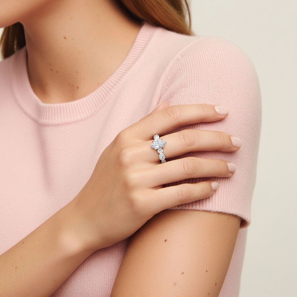 Antique Marquise 2.00ct Moissanite Engagement Ring