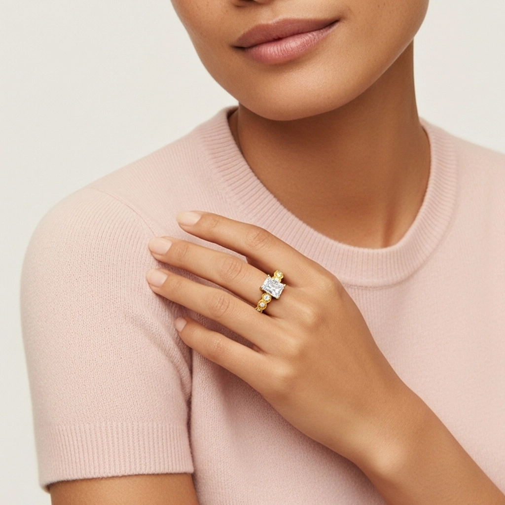 Antique Radiant 2.00ct Moissanite Engagement Ring