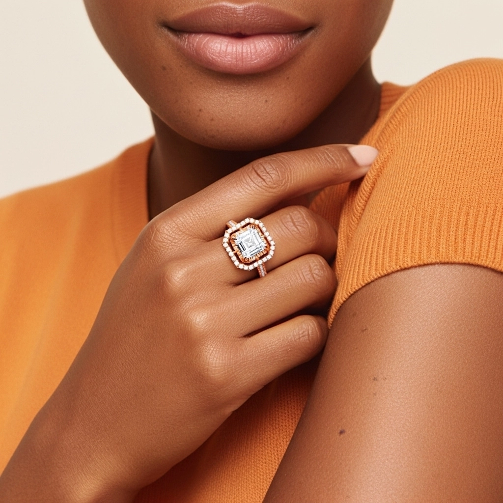 Classic Asscher 1.50ct Moissanite Engagement Ring