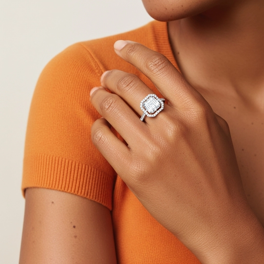 Classic Asscher 1.50ct Moissanite Engagement Ring