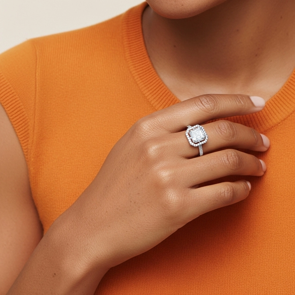 Classic Asscher 1.50ct Moissanite Engagement Ring