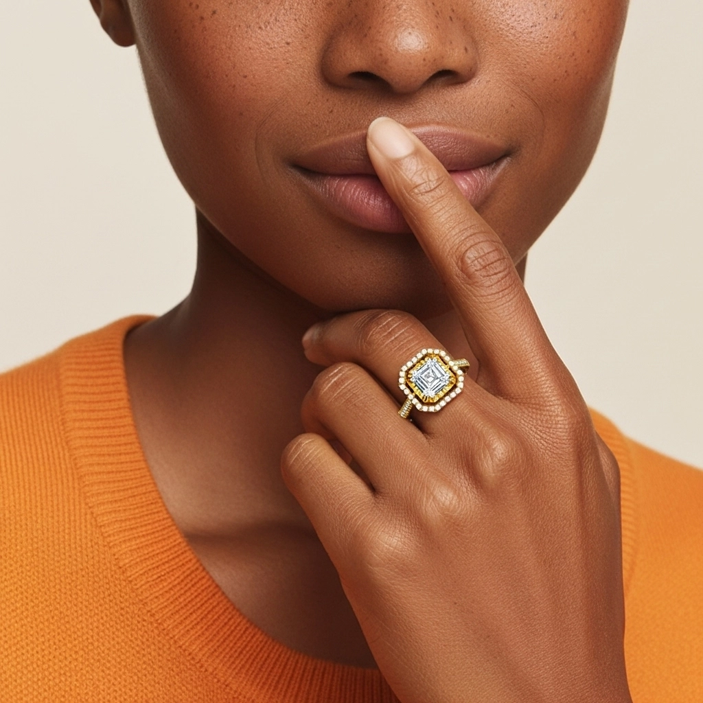 Classic Asscher 1.50ct Moissanite Engagement Ring