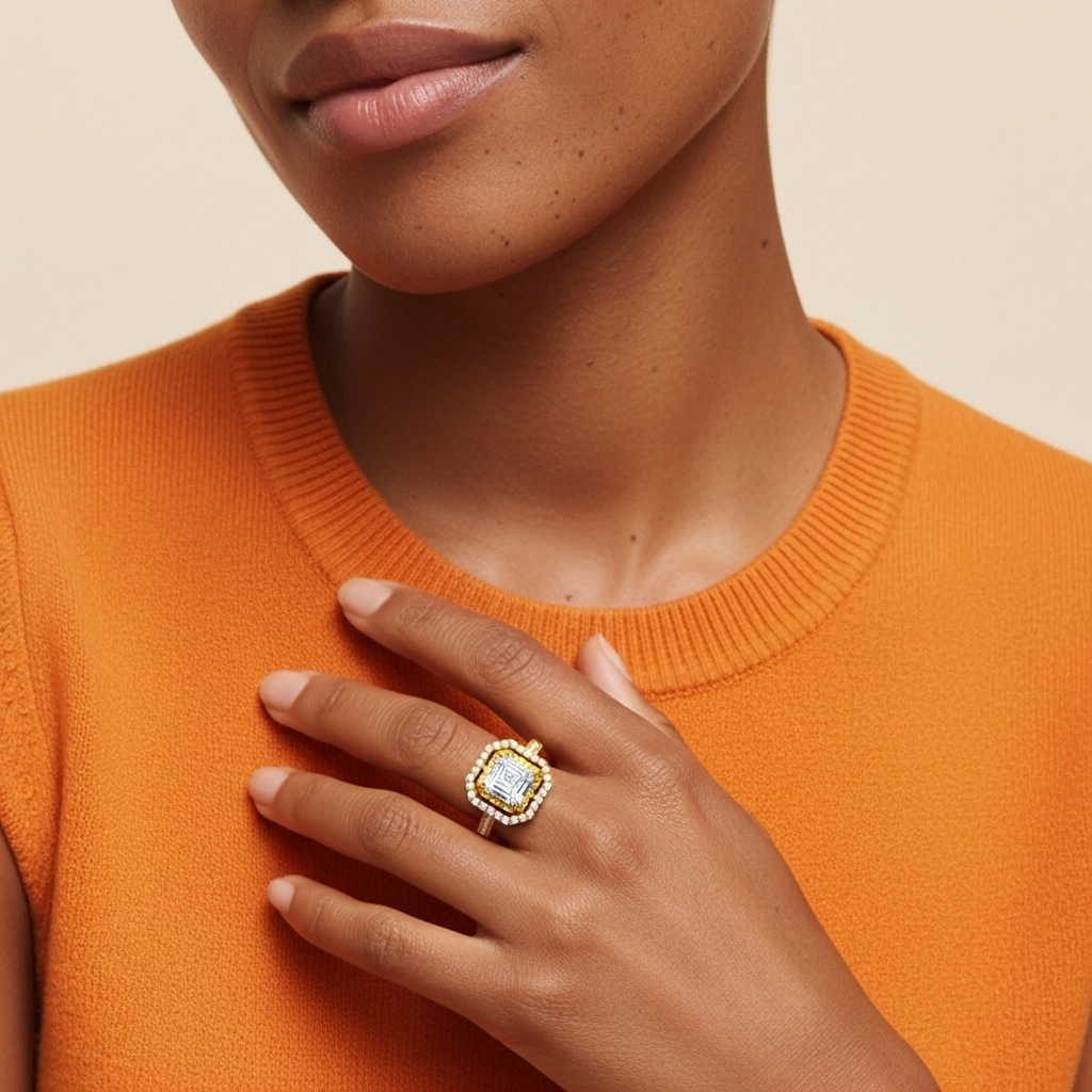 Classic Asscher 1.50ct Moissanite Engagement Ring