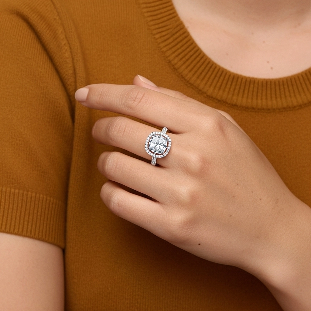 Classic Cushion 1.50ct Moissanite Engagement Ring